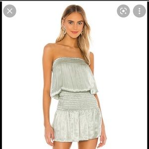 Blue life strapless dress in sage